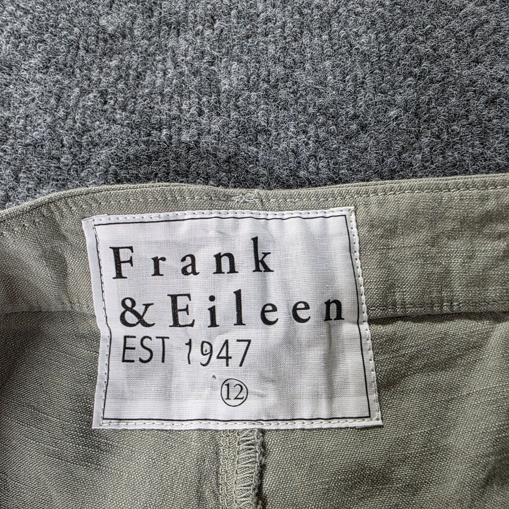 Frank & Eileen Kinsale Pants Italian Performance Linen Sage Green 12 Womens USA - Picture 4 of 10